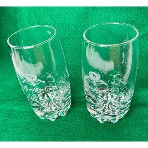 Crown Royal Highball Glasses Set Of 2 Crown Logo Italian Made Glassware